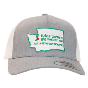 Tides Tavern Washington State Patch Trucker Hat - Grey/White
