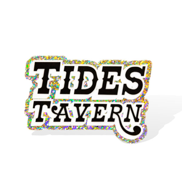 Tides Tavern Vinyl Decal - Glitter Text Logo