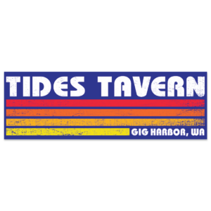 Tides Tavern Vinyl Bumper Sticker Decal - Mountain Stripes Logo